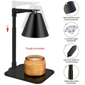 Candle Warmer Lamp With Timer, Electric Candle Warmer Adjustable Height Wax Warmer Compatible With Scented Candle For Vintage Home Room Decor House Wa