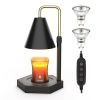 RAINBEAN Candle Warmer Lamp With Timer Adjustable Height Electric Candle Warmer Dimmable With 2 Bulbs Wax Melt Warmer