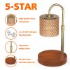RAINBEAN Candle Warmer Lamp, Adjustable Height Electric Candle Warmer With Timer And Dimmer Vintage Wax Warmer Light For Jar Candles Home Decor Gifts