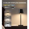 Cordless Table Lamp, Portable LED Desk Lamp, 5000mAh Battery Operated, 3 Color Stepless Dimming Up, For Restaurant Bedroom Bars Outdoor Party Camping
