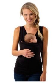 Leisure mother kangaroo multifunction vest (Option: Black-XXL-Women)