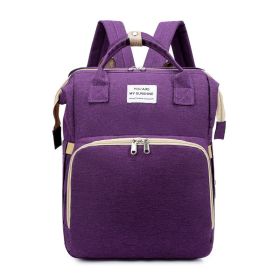 Mommy Bag Foldable Baby Bed Boomerang Portable Portable Mother And Baby Bag (Color: Purple)