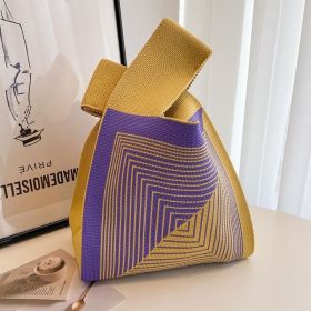 Women's Fashion Knitted Handbag, Mother's Day Gift Gifts, Daily One Shoulder Handbag, Suitable for Shopping, Tourism, and Travel (Color: Yellow)
