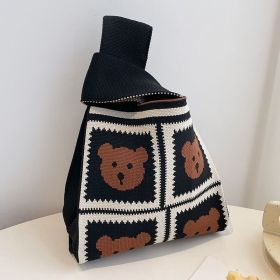 Women's Fashion Knitted Handbag, Mother's Day Gift Gifts, Daily One Shoulder Handbag, Suitable for Shopping, Tourism, and Travel (Color: Coffee colored teddy bear)