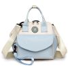 Baby Nappy Diaper Bag with 6 Pockets Burp Cloth Adjustable Shoulder Strap Detachable Small Bag Multifunctional Diaper Changing Bag with 2 Insulated Po