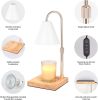 Candle Warmer Lamp With Timer Dimmer Adjustable Height, Wood Base Electric Top Down Melting Wax Melt Warmer For Jar Candles, Home Bedroom Decor House